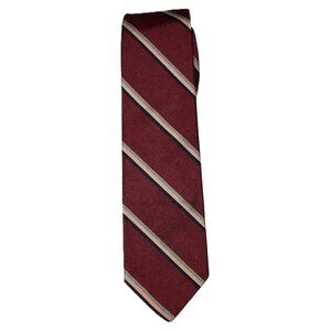 Vintage Robert Talbott Tie Necktie Red Repp Stripe Tie Silk Men's